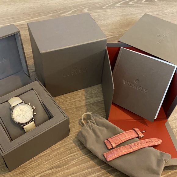 Michele CSX Chronograph 18mm watch and accessories - Picture 1 of 11